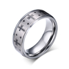 Anillo llamativo con diseño de cruz repetida de acero de tungsteno para hombre