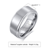 Anillo grabado para hombres Anillos de promesa de tungsteno con acabado mate personalizados de 8 mm para hombres Ajuste cómodo