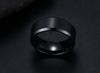 Anillo de boda de tungsteno negro de 8mm para hombre, acabado mate, borde pulido biselado, ajuste cómodo