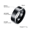 Anillo de acero de tungsteno puro de 8MM, anillos masculinos de Color negro a la moda, regalo para novio