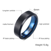 Anillo de tungsteno para hombre con acabado mate negro de 6 mm, alianzas de boda de carburo de tungsteno con borde biselado pulido alto