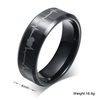 Anillo de tungsteno chapado en negro PVD de 8 mm con diseño de latido del corazón