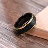 Anillos de boda unisex de carburo de tungsteno de oro negro para hombres y mujeres, ajuste cómodo