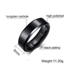 Anillo de carburo de tungsteno negro de 6 mm, alianzas de boda para hombre y mujer, bordes biselados muy pulidos