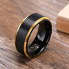 Anillos de boda unisex de carburo de tungsteno de oro negro para hombres y mujeres, ajuste cómodo