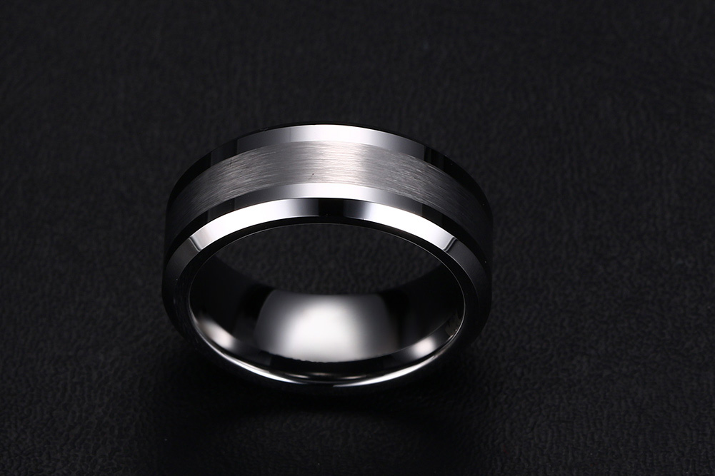 Anillo de compromiso de boda de carburo de tungsteno para hombre, resistente a los arañazos, 8 mm